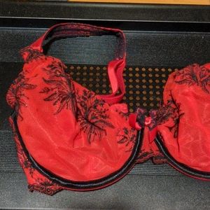 Black and red bra